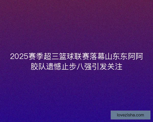 2025赛季超三篮球联赛落幕山东东阿阿胶队遗憾止步八强引发关注